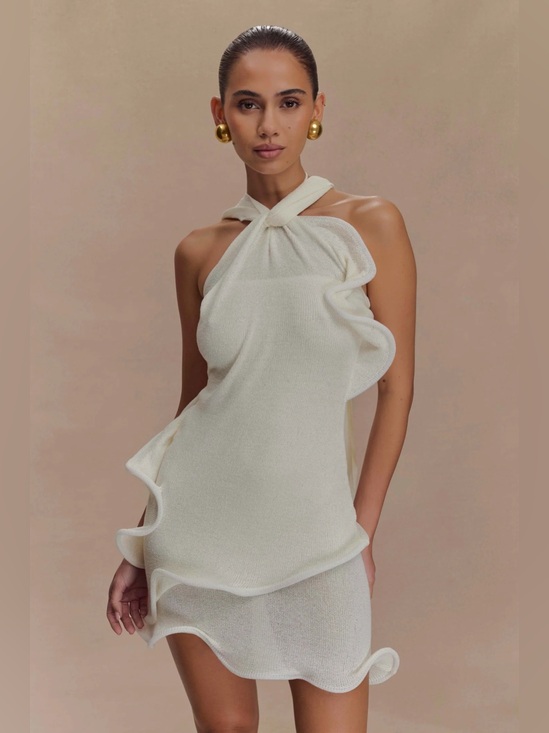 Meshki Dresses & Skirts - MESHKI Caprice Halter Knit Mini Dress
